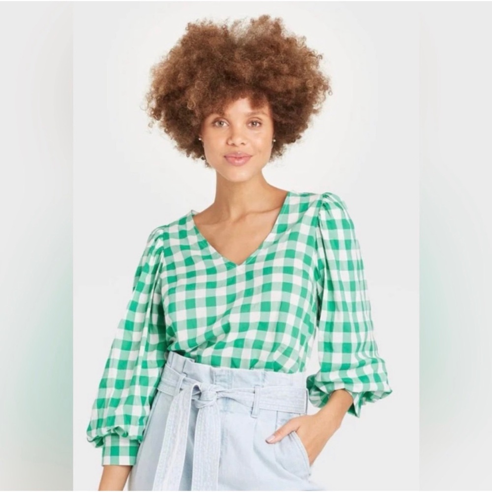 a new day Gingham Top XL